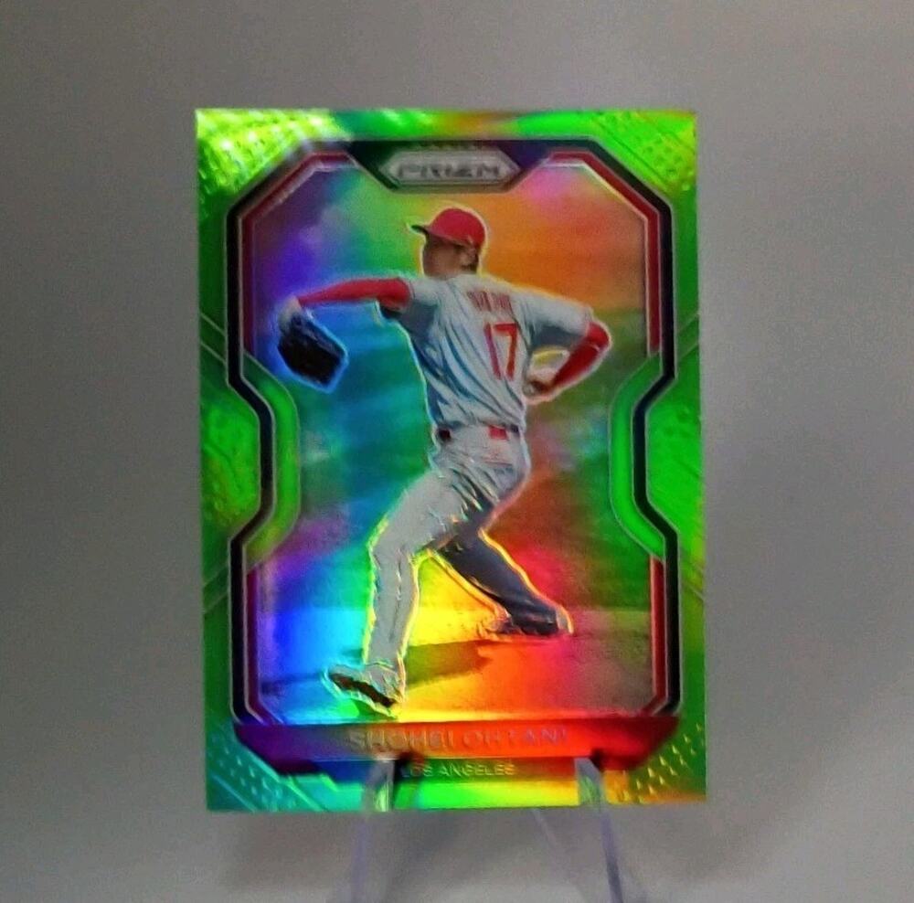 Shohei Ohtani 2021 Panini Prizm #183 Lime Green REFRACTOR SP 54/125